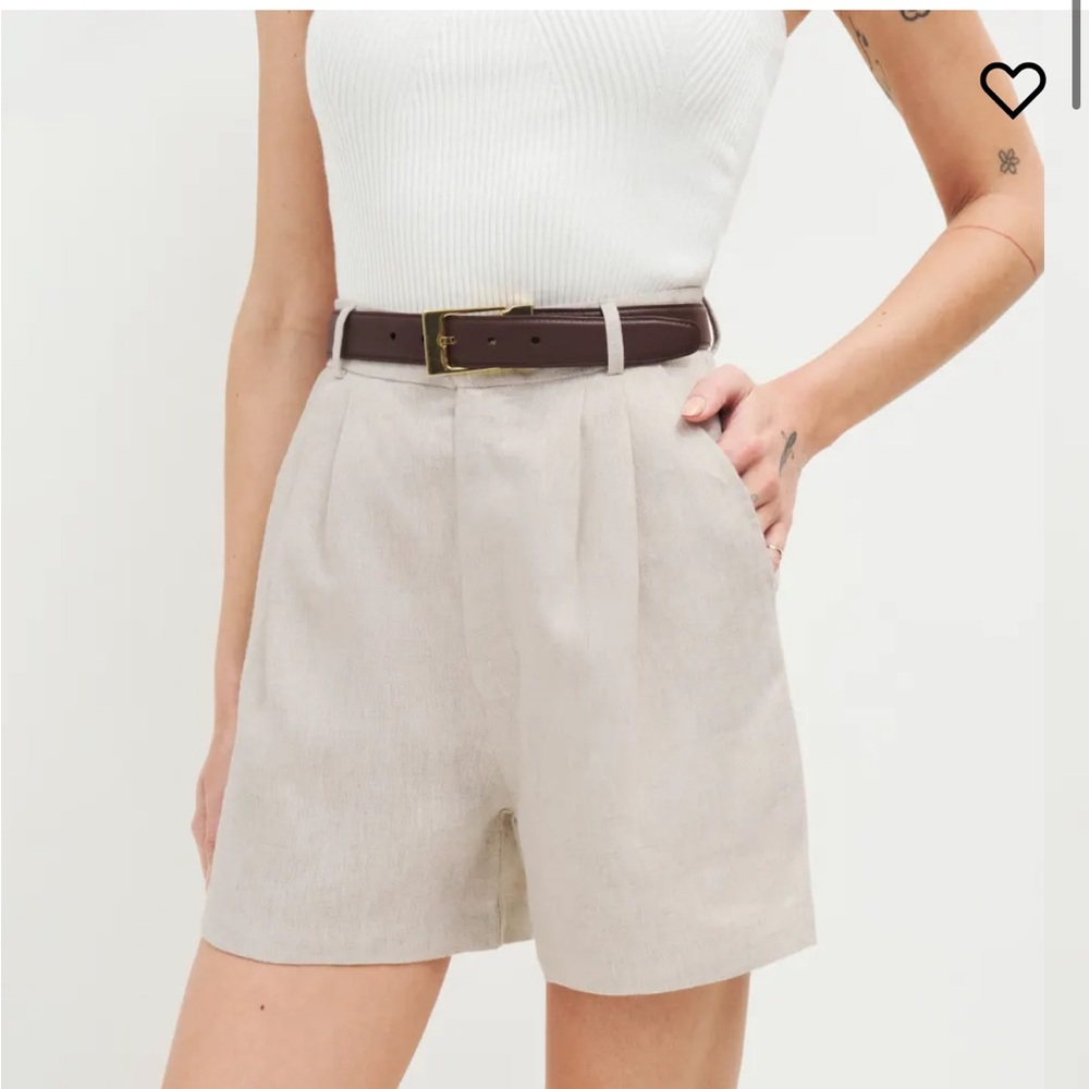 NWT Reformation Mason linen shorts - oatmeal - Picture 2 of 5